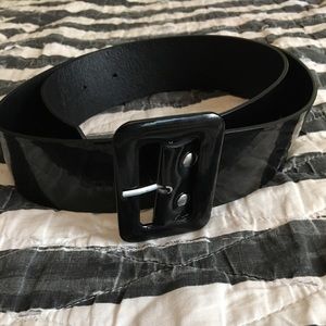 NWOT Rockabilly Black Patent Leather Waist Belt